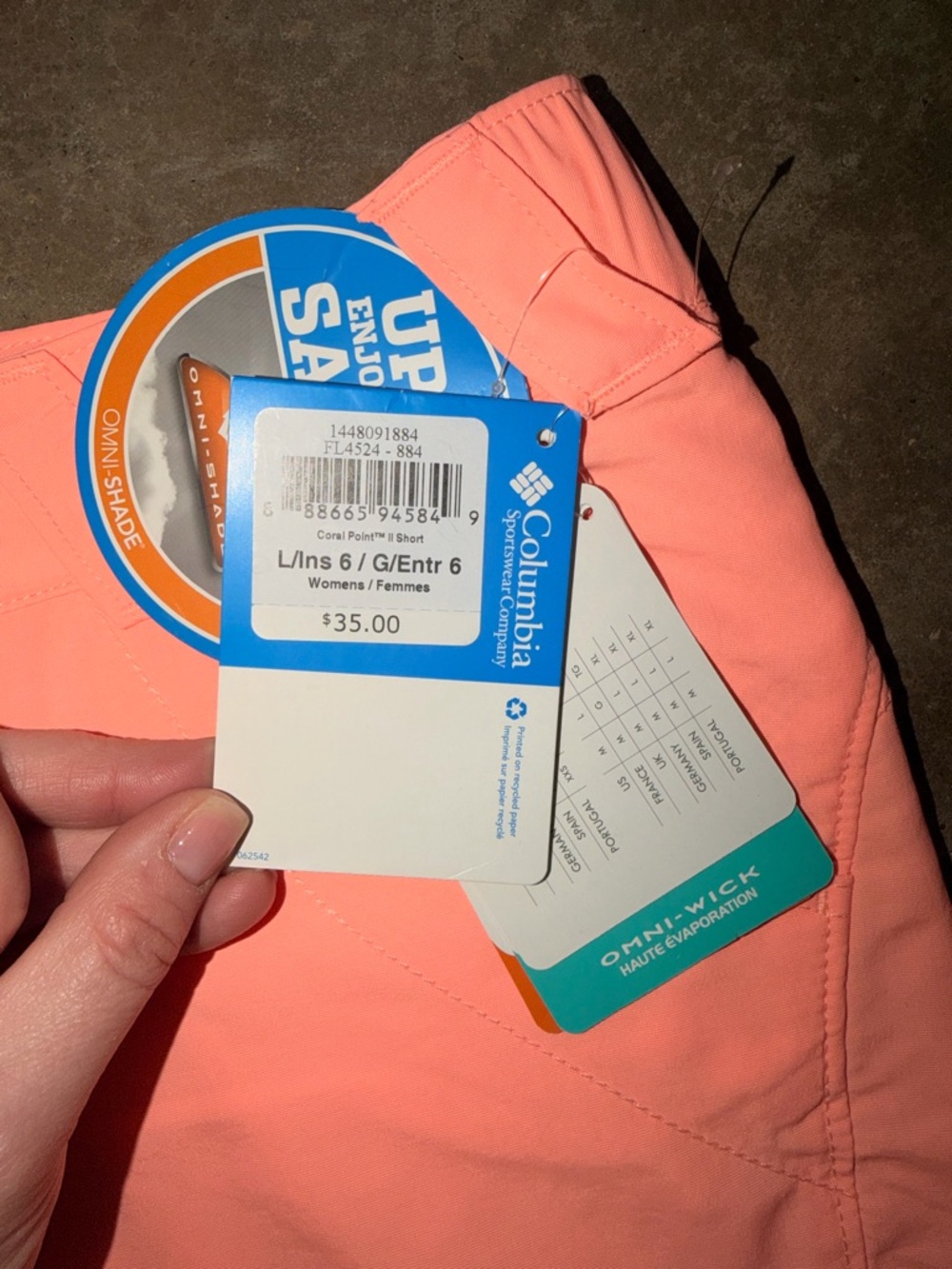Columbia Coral Omni-Shade Hiking Shorts Women’s Outdoor Fishing Trail Shorts L - Picture 4 of 14